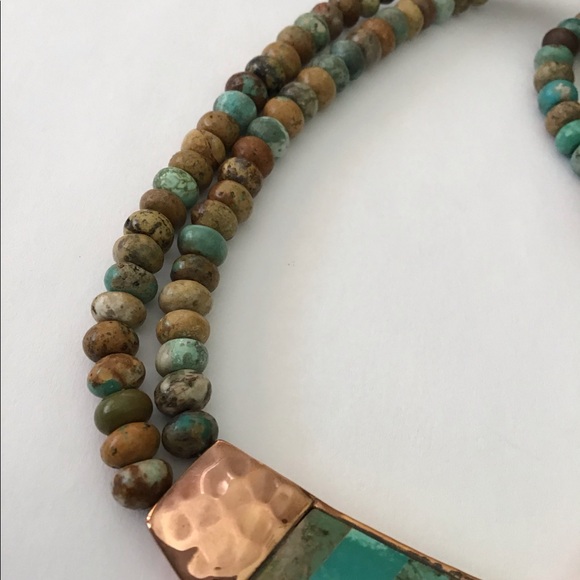 Large Jay King Copper Turquoise Necklace Beauty - Picture 4 of 7